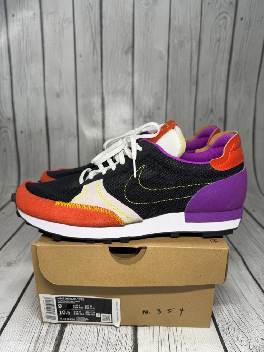 Nike Daybreak Type Black Purple Orange CJ1156 002 Men's Size 9